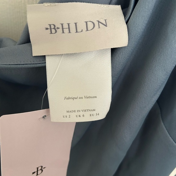 BHLDN Dylan one shoulder satin side slit gown NWT - Picture 10 of 16